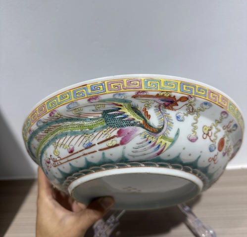 古玩陶瓷民國·粉彩龍鳳呈祥紋盤 真品鑒賞圖