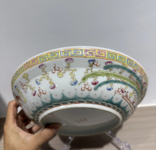 古玩陶瓷民國·粉彩龍鳳呈祥紋盤 真品鑒賞圖