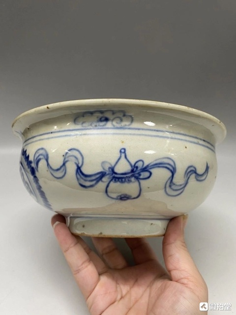 古玩陶瓷晚清.青花福字暗八仙香爐拍賣,當(dāng)前價格650元