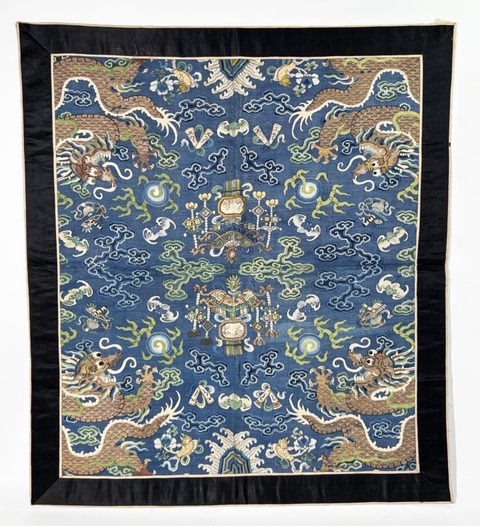 古玩雜項緙絲龍片真品鑒賞圖