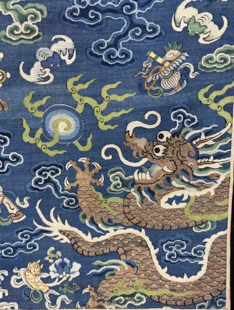 古玩雜項緙絲龍片真品鑒賞圖