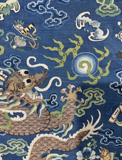 古玩雜項緙絲龍片真品鑒賞圖