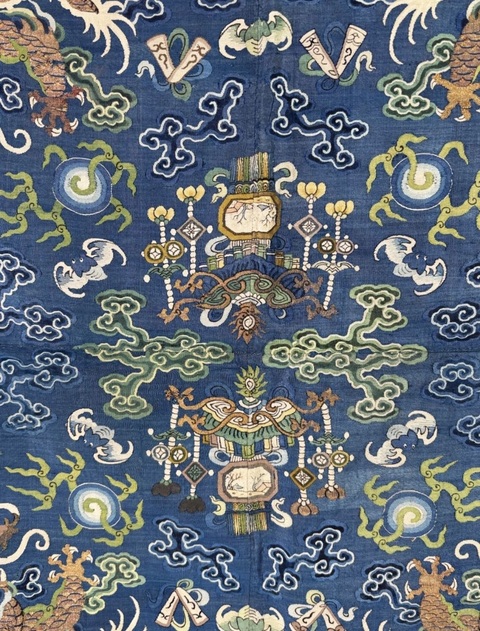 古玩雜項緙絲龍片真品鑒賞圖