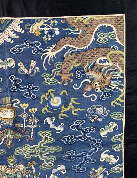 古玩雜項緙絲龍片真品鑒賞圖