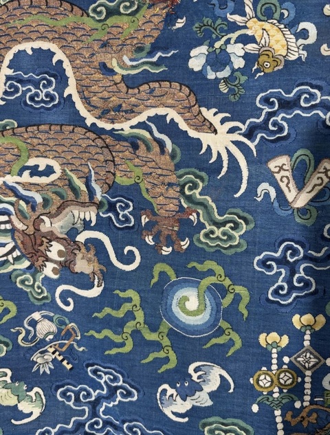 古玩雜項緙絲龍片真品鑒賞圖