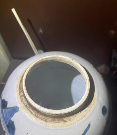 古玩陶瓷芭蕉麒麟紋青花罐真品鑒賞圖