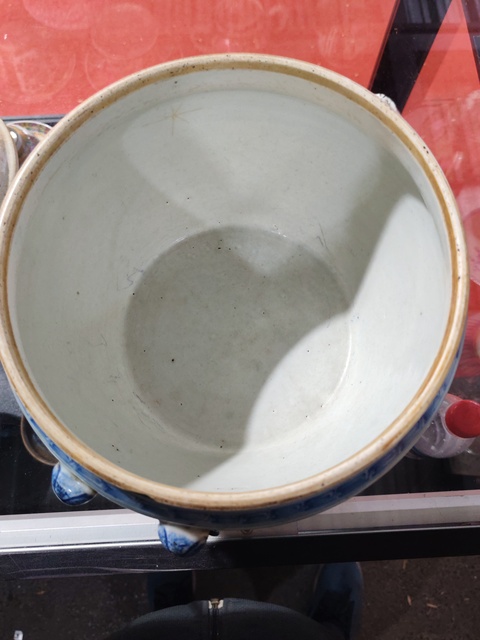 古玩陶瓷青花四系粥罐真品鑒賞圖