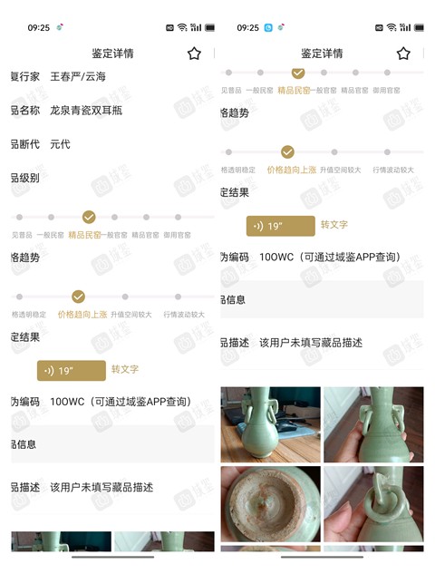 古玩陶瓷龍泉青瓷雙耳銜環瓶真品鑒賞圖