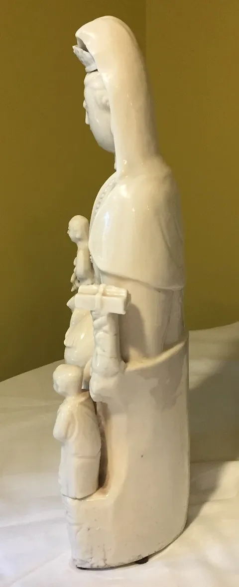 古玩陶瓷德化白瓷送子觀音造像真品鑒賞圖