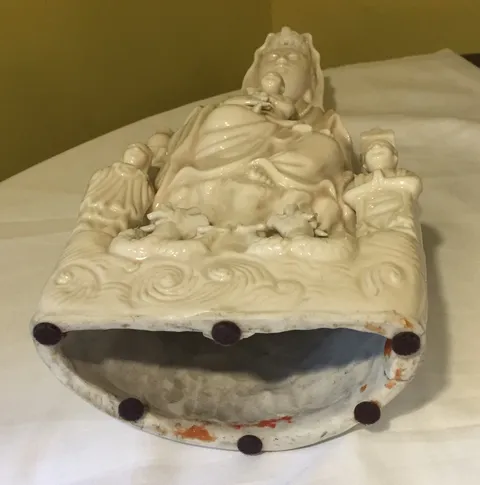 古玩陶瓷德化白瓷送子觀音造像真品鑒賞圖