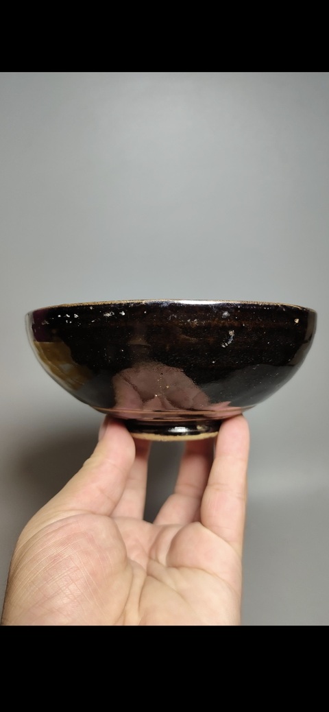 古玩陶瓷元末明初時期黑釉碗真品鑒賞圖