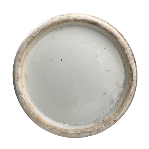 古玩陶瓷人物紋青花雙耳盤口瓶真品鑒賞圖