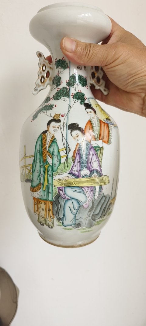 古玩陶瓷琴棋書畫洗口瓶真品鑒賞圖