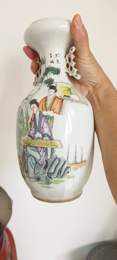 古玩陶瓷琴棋書畫洗口瓶真品鑒賞圖