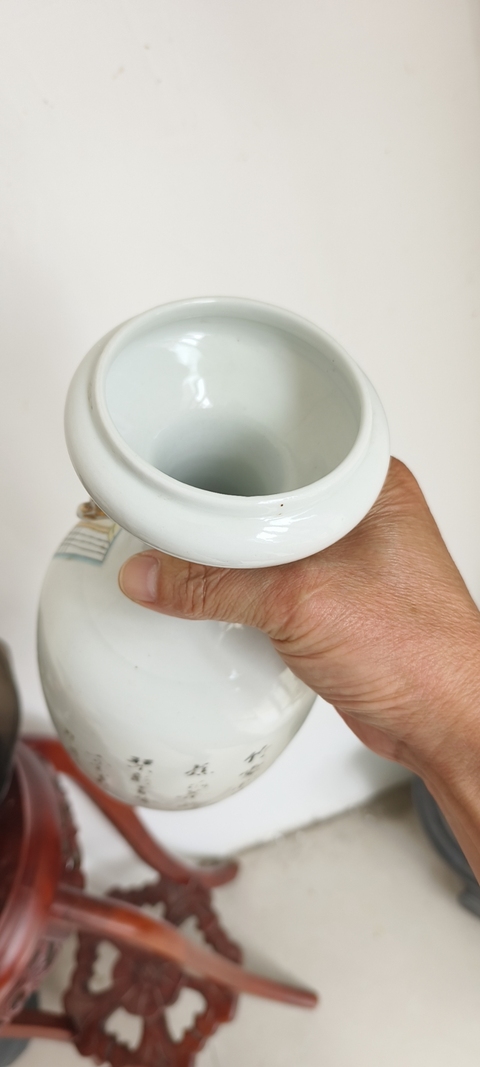 古玩陶瓷琴棋書畫洗口瓶真品鑒賞圖