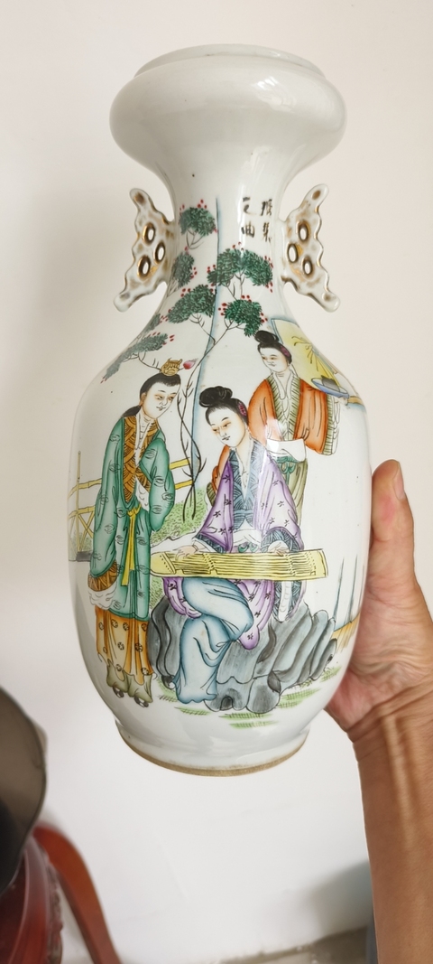 古玩陶瓷琴棋書畫洗口瓶真品鑒賞圖