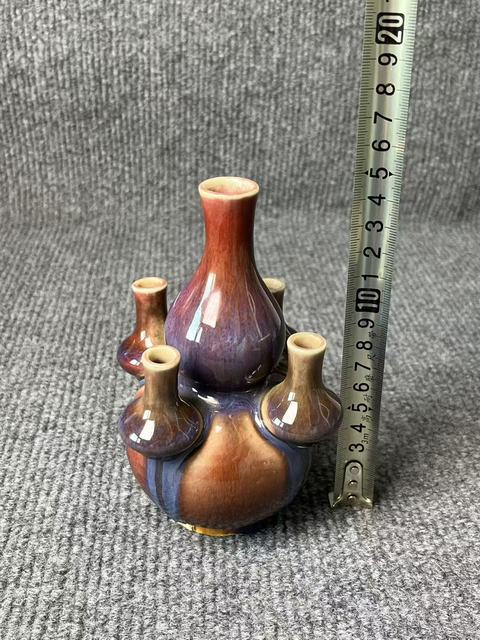 古玩陶瓷民國·窯變釉五孔瓶 真品鑒賞圖