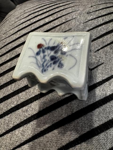 古玩陶瓷青花釉里紅硯滴真品鑒賞圖