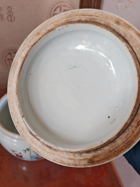 古玩陶瓷粉彩麒麟送子圖粥罐真品鑒賞圖