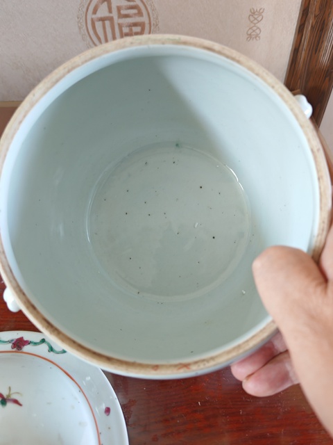 古玩陶瓷粉彩麒麟送子圖粥罐真品鑒賞圖