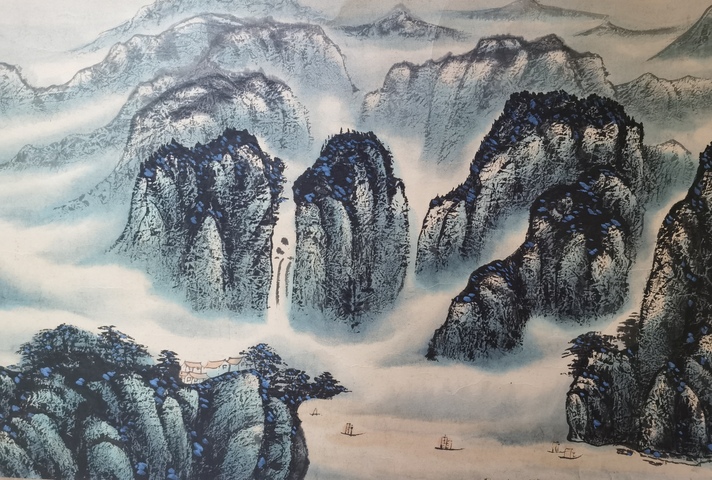 古玩字畫上海市文聯中西美術融合協會理事及顧問邵正夫山水拍賣,當前價格3000元