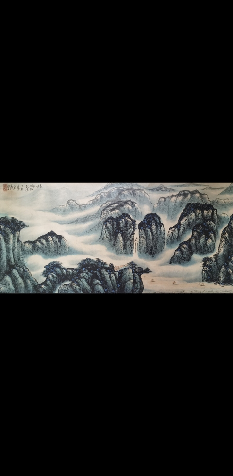 古玩字畫上海市文聯中西美術融合協會理事及顧問邵正夫山水拍賣,當前價格3000元