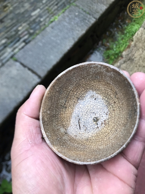 古玩陶瓷哥釉杯真品鑒賞圖