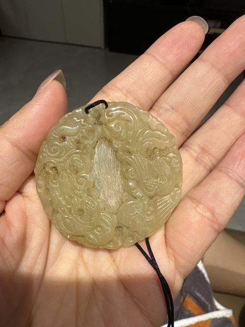 古玩玉器岫巖玉龍鳳呈祥佩真品鑒賞圖