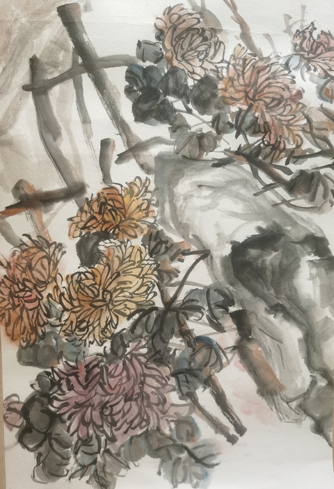 古玩字畫中央美術學院中國畫學院高研班工作室畫家孫炳國秋艷圖拍賣，當前價格699元