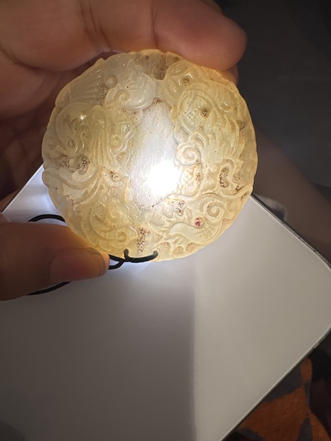 古玩玉器岫巖玉龍鳳呈祥佩真品鑒賞圖