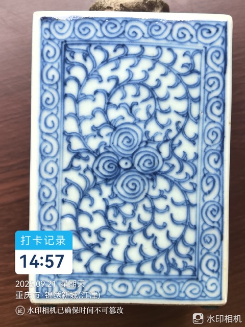 古玩陶瓷纏枝花卉紋青花茶葉罐真品鑒賞圖