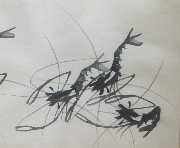 古玩字畫齊白石大師著名弟子京津畫派大師王鑄九墨蝦圖拍賣，當前價格30000元
