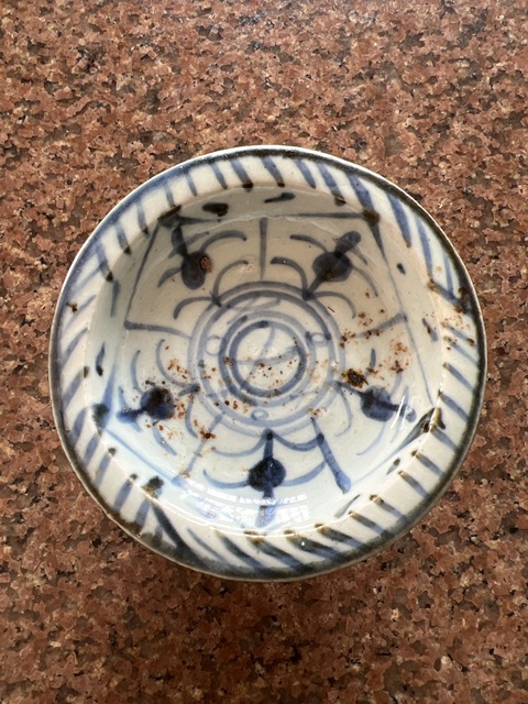 古玩陶瓷清中花卉紋高足盤真品鑒賞圖