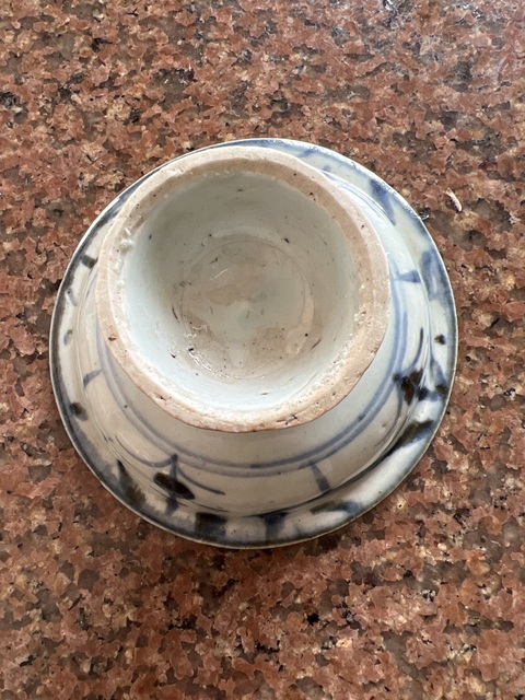 古玩陶瓷清中花卉紋高足盤真品鑒賞圖