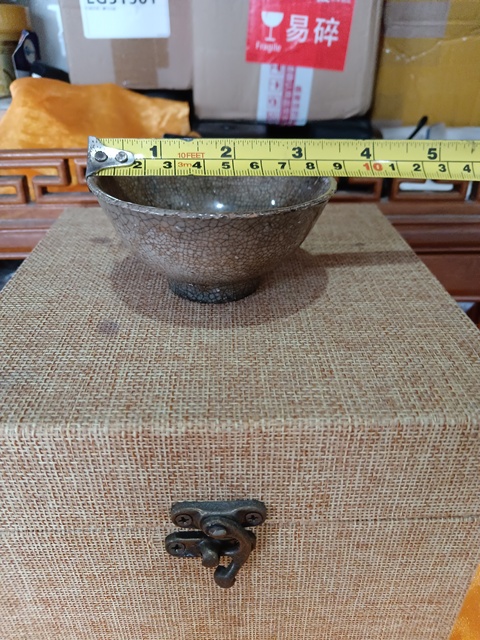 古玩陶瓷明末清初哥釉杯拍賣，當前價格1980元