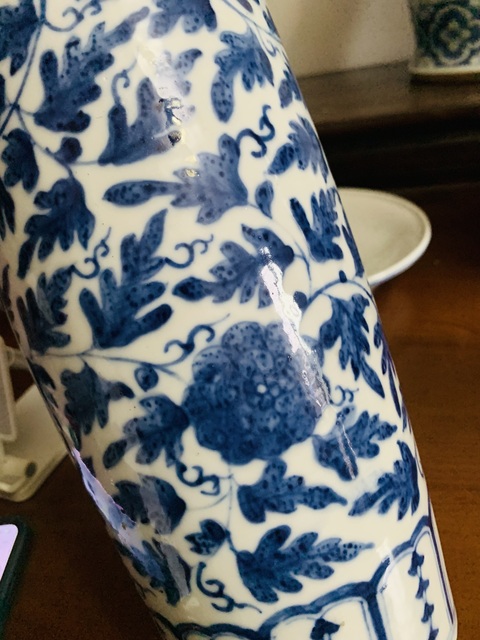 古玩陶瓷青花纏枝花卉紋罐真品鑒賞圖