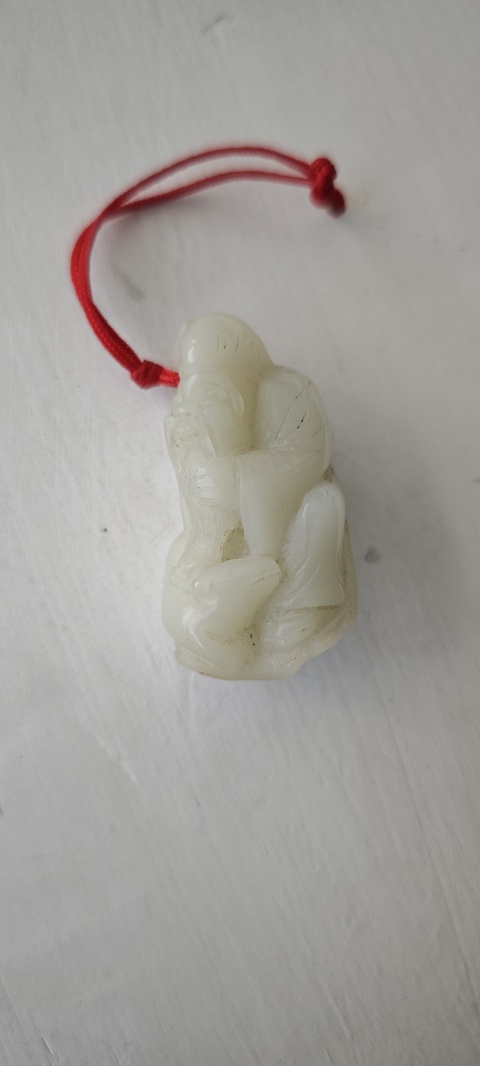 古玩玉器和田玉壽星題材掛件真品鑒賞圖