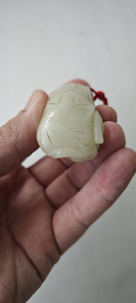 古玩玉器和田玉壽星題材掛件真品鑒賞圖