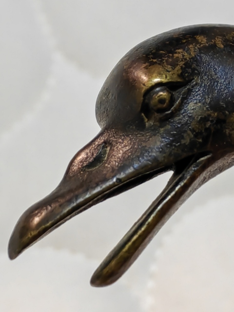 古玩銅器鴨型銅香薰真品鑒賞圖