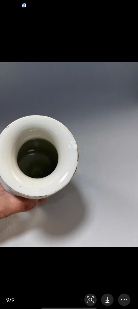 古玩陶瓷粉彩人物故事雙耳瓶真品鑒賞圖