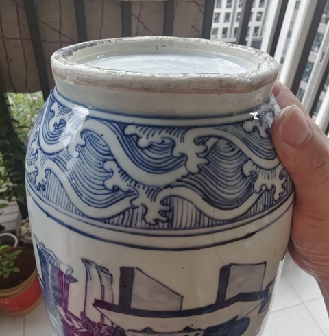古玩陶瓷青花人物棒槌瓶真品鑒賞圖
