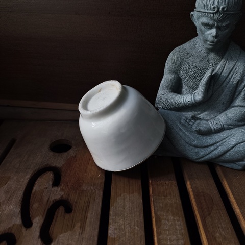 古玩陶瓷晚明德化窯白釉杯真品鑒賞圖