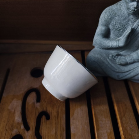 古玩陶瓷晚明德化窯白釉杯真品鑒賞圖