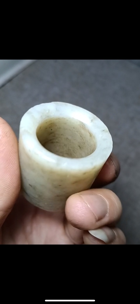 古玩玉器和田玉扳指真品鑒賞圖