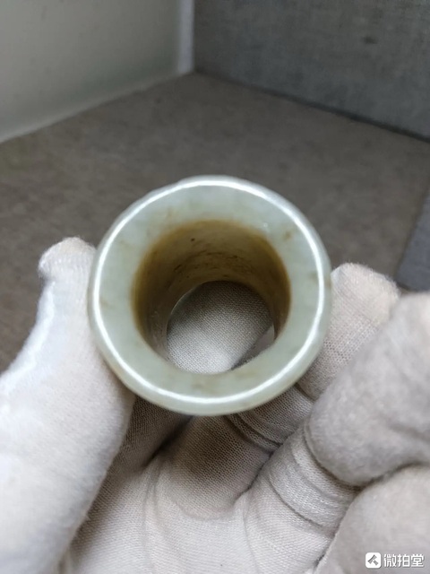 古玩玉器和田玉雕“素紋扳指”真品鑒賞圖