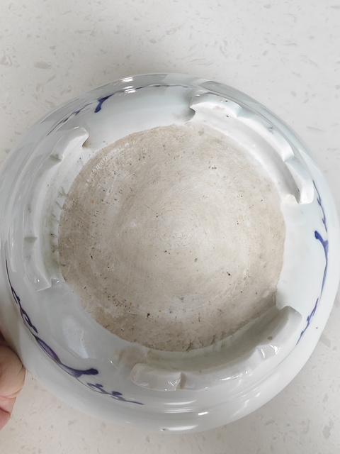 古玩陶瓷日本明治青花花卉紋高足盤拍賣,當前價格498元