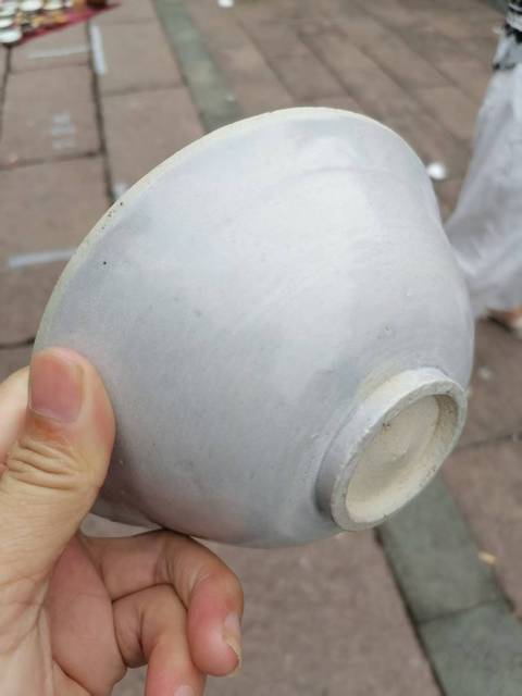 古玩陶瓷青白釉花卉紋面包碗真品鑒賞圖