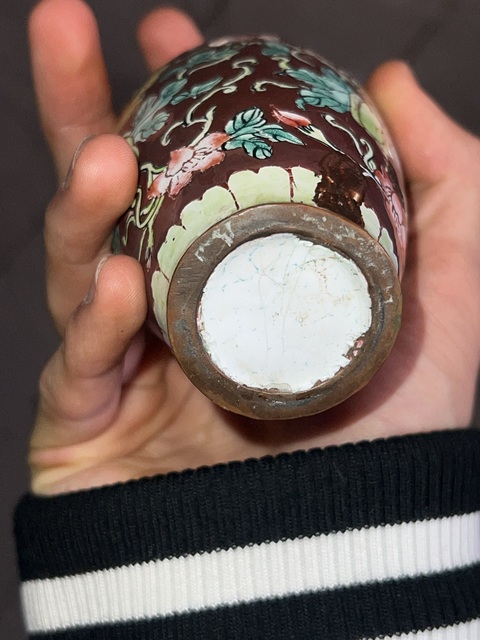 古玩陶瓷銅胎畫琺瑯小瓶真品鑒賞圖