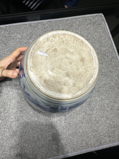 古玩陶瓷青花人物故事紋粥罐，注意品相真品鑒賞圖