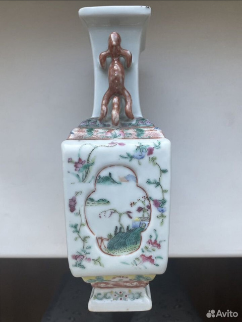 古玩陶瓷花鳥紋粉彩瓶真品鑒賞圖